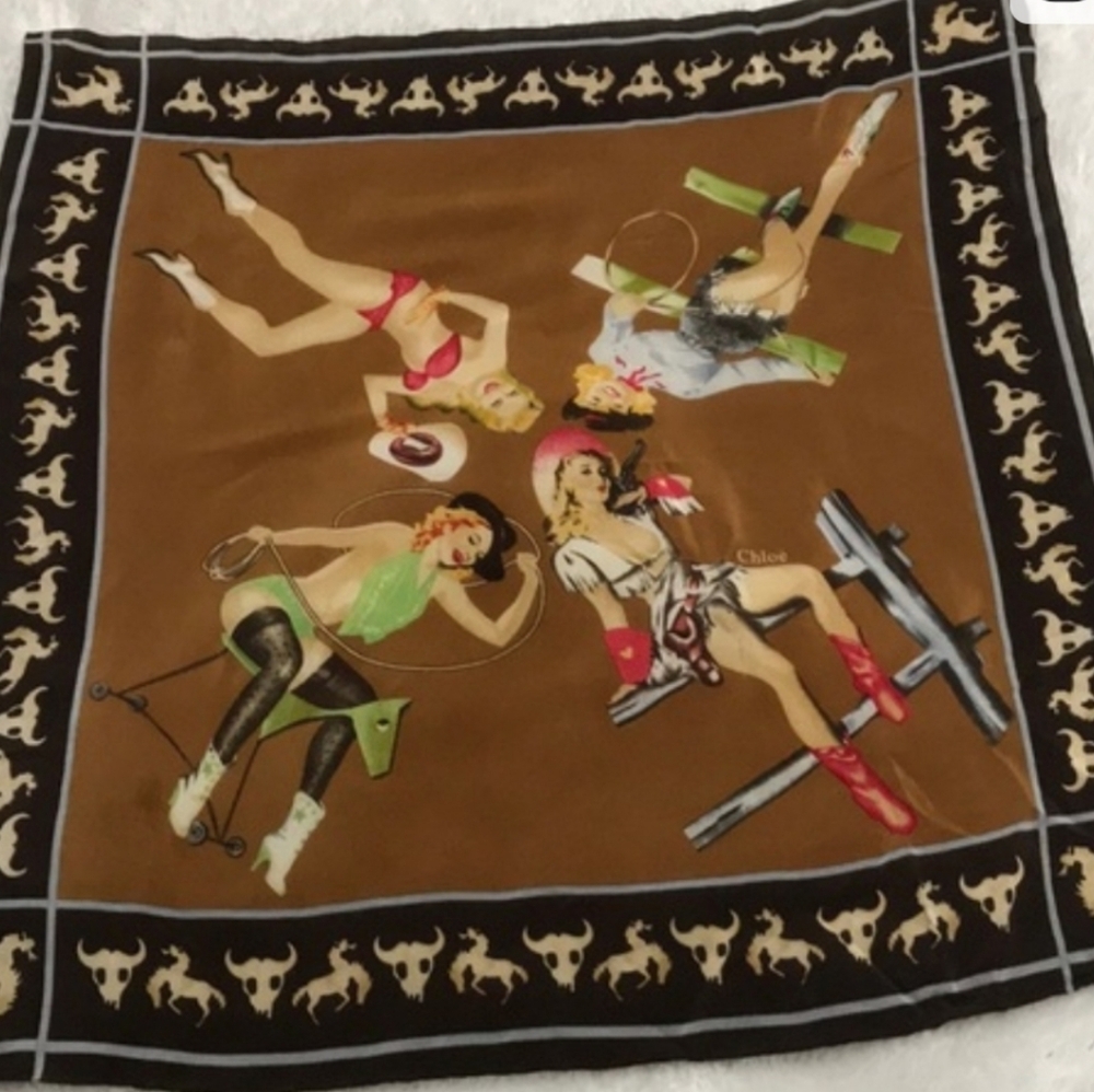 ISO Chloe Silk AW 04 Cowgirl Pinup Scarf